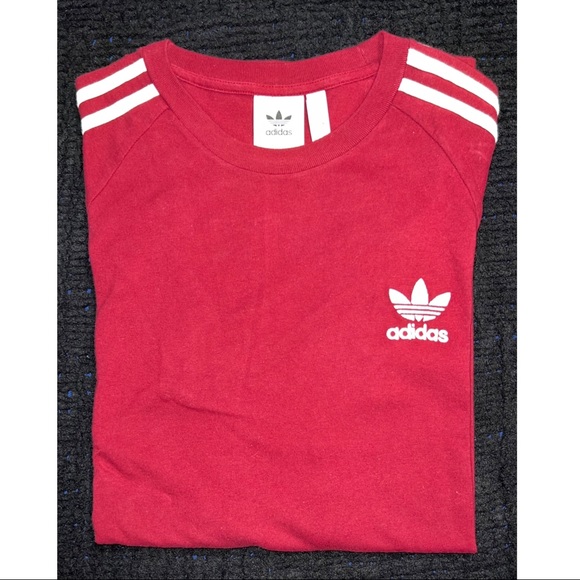 Adidas T-Shirt - Maroon/Burgundy/White - Picture 2 of 4